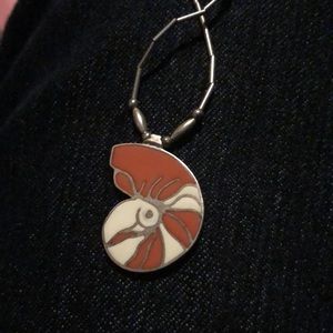 🌴Vintage Sterling Silver Nautilus Shell Enamel Necklace- 435- $50 or $45 w/offer